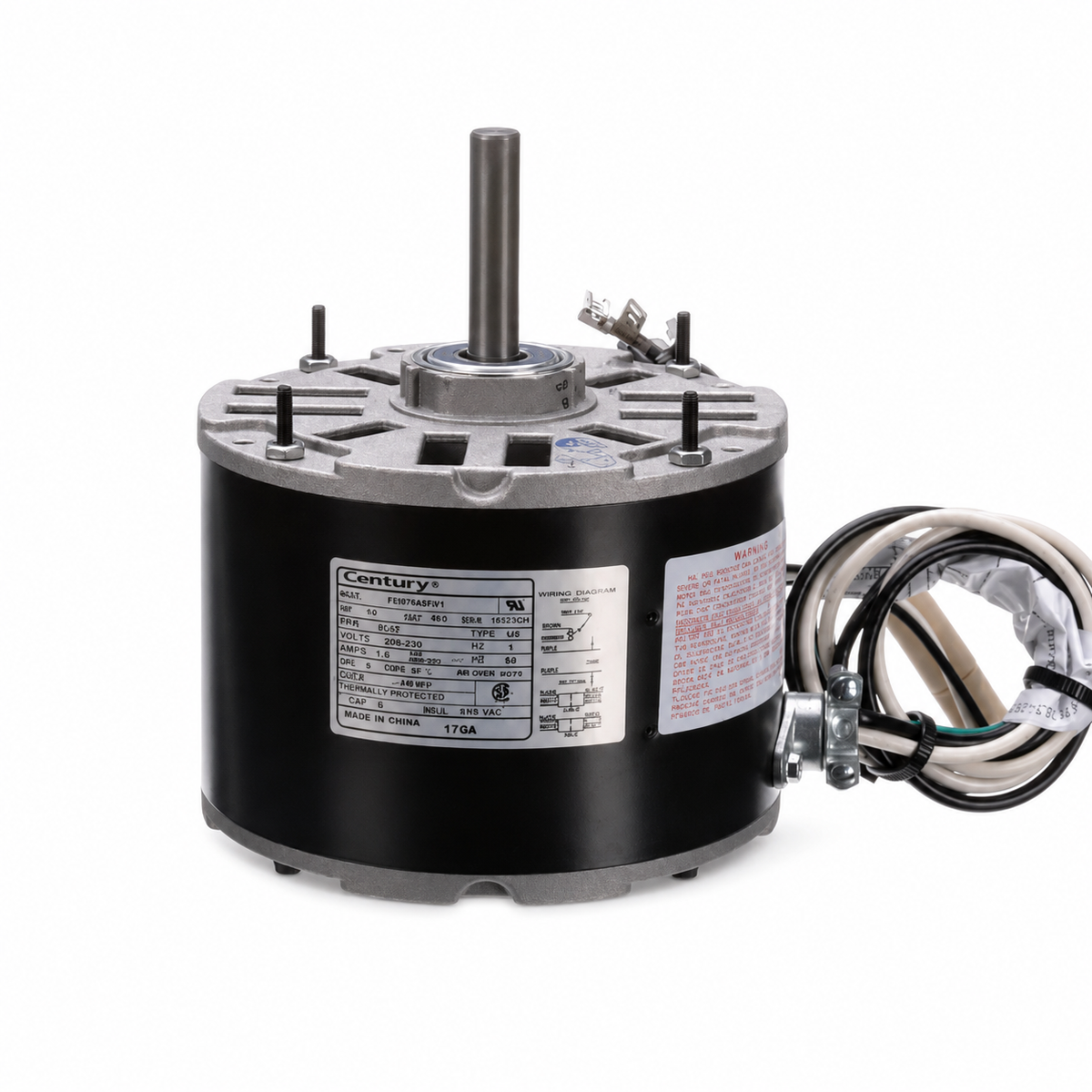 Century OEM Replacement Motors (HVAC/R) 174A - 1/6 HP - 208/230 V - 1625 RPM - Single phase