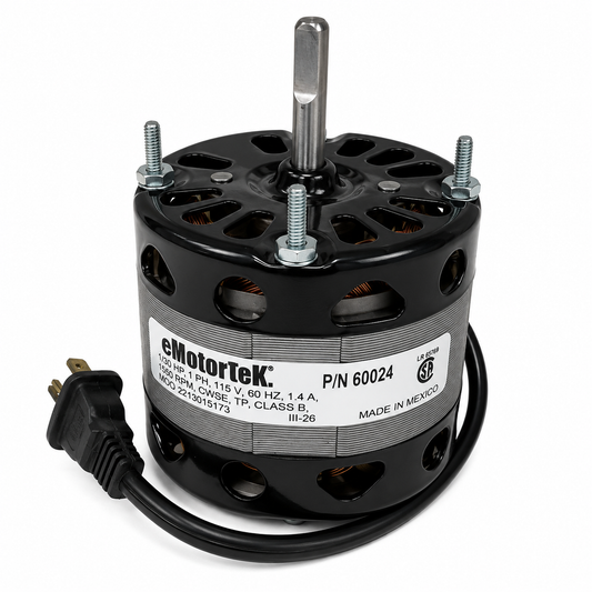 Emotortek OEM Replacement Motors (HVAC/R)  60024 - 1/30 HP - 115 V - 1550 RPM - Single phase