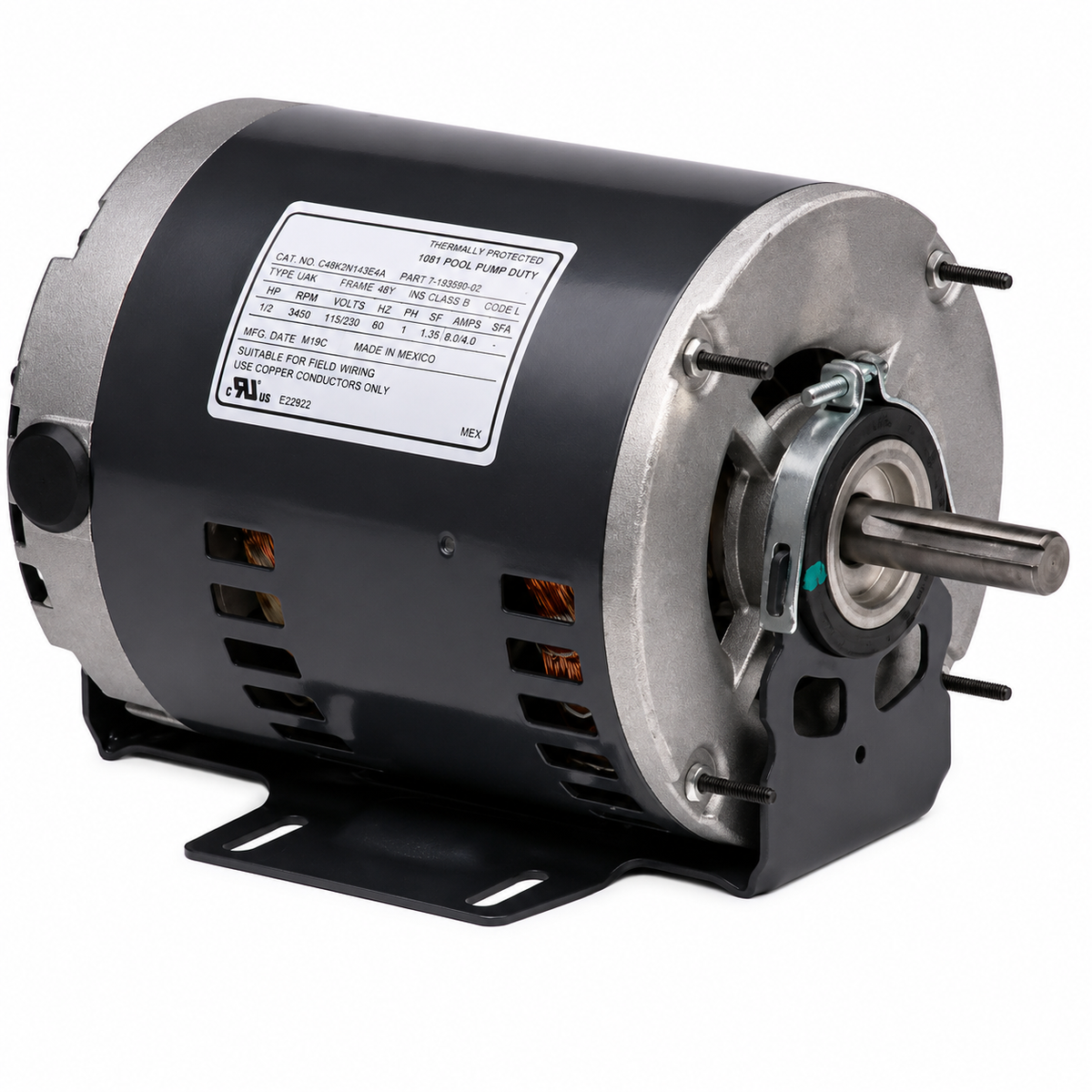 US Motors  Fan & Blower Motors (HVAC/R) 8488 - 1/2 HP - 208-230/460 V - 1725 RPM - Three phase