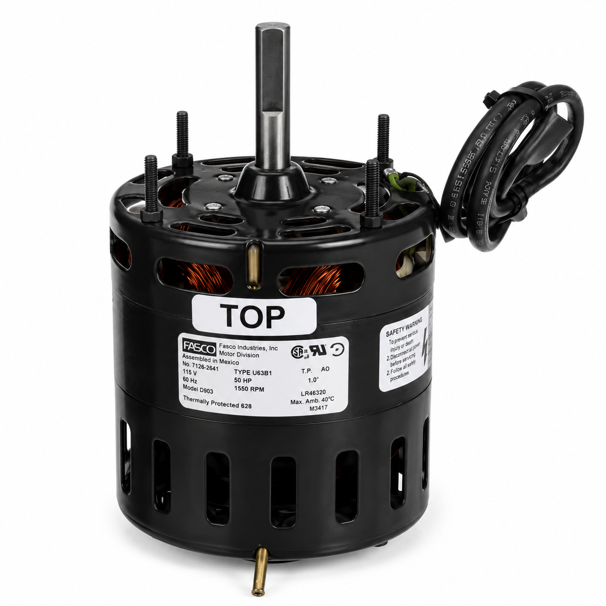 Fasco OEM Replacement Motors (HVAC/R)  D1039 - 1/10 HP - 115 V - 1610 RPM - Single phase