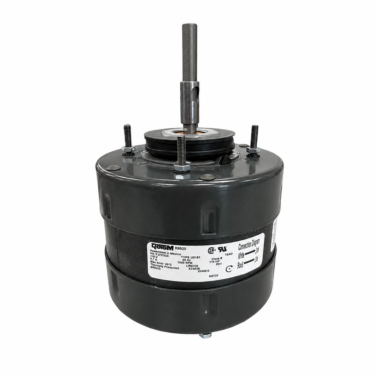 Rotom OEM Replacement Motors (HVAC/R)  M4-R6920 - 1/15 HP - 115 V - 1050 RPM - Single phase