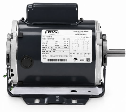 Leeson Belted Fan Motors (HVAC/R) C216 - 1/3 HP - 115/208-230 V - 1725 RPM - Single phase
