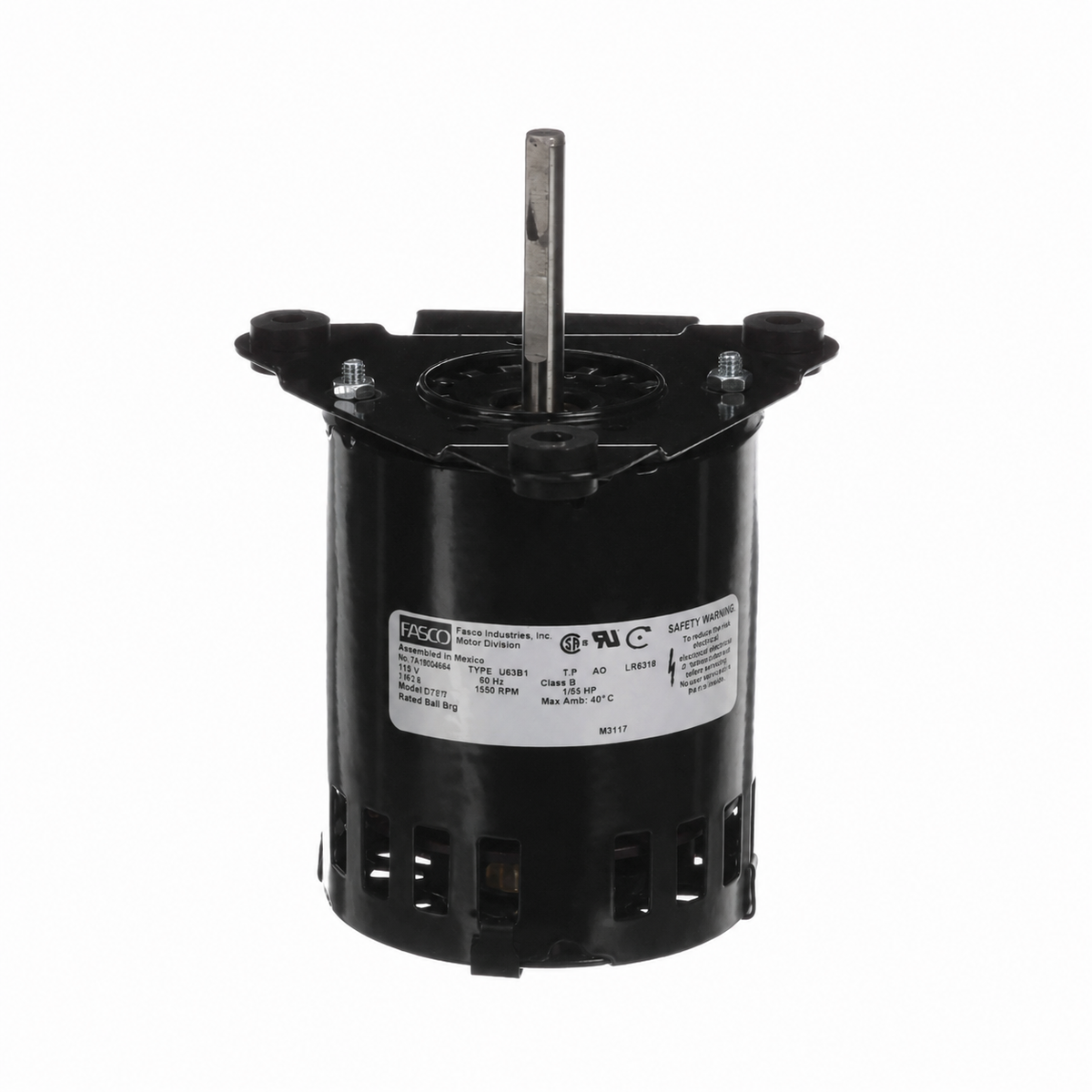 Fasco OEM Replacement Motors (HVAC/R) D1173 - 1/35 HP - 115 V - 1550 RPM - Single phase