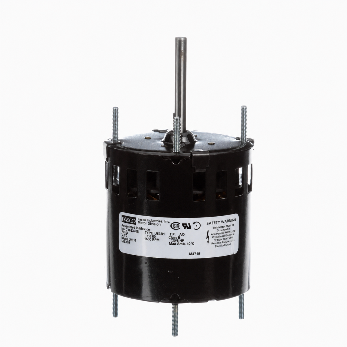 Fasco Fan & Blower Motors (HVAC/R) D131 - 1/40 HP - 115 V - 1500 RPM - Single phase