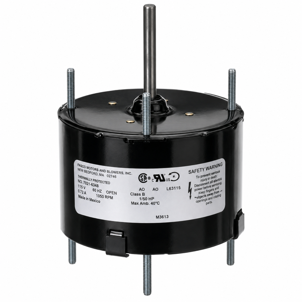Fasco OEM Replacement Motors (HVAC/R) D540 - 1/100 HP - 115 V - 1550 RPM - Single phase